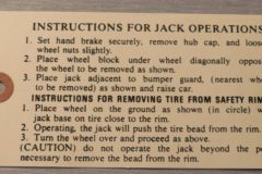 Jack Instruction Tag Mopar 1939-54