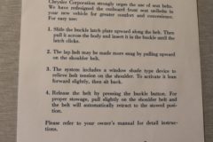 Sunvisor Instructions Sleeve Mopar Seat Belt 1968-71