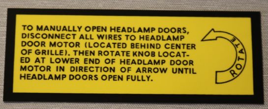 Hidden Headlights Dekal Mopar 1968-71