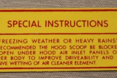 Hood Scoop Special Inst. Dekal Mopar 1970-71