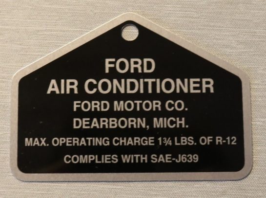 Air Cond. Comp. Alu Tag Ford 1964-70