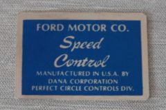 Speed Control Dekal Ford 1967-73
