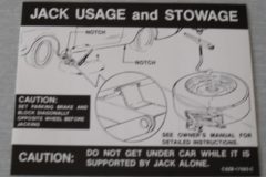 Jack Instruction Mustang (Reg. Wheel) 1969-70