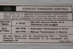 Emission Dekal Ford 1970 (före 7-70) 429-4V AT/MT