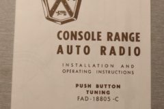 Radio Owners Manual 1953 Ford
