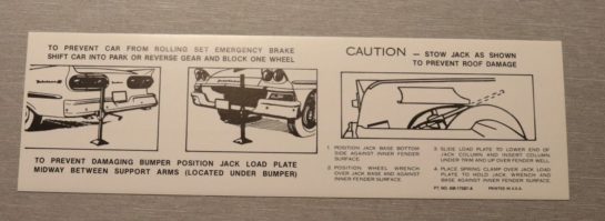 Jack Instruction Skyliner 1958