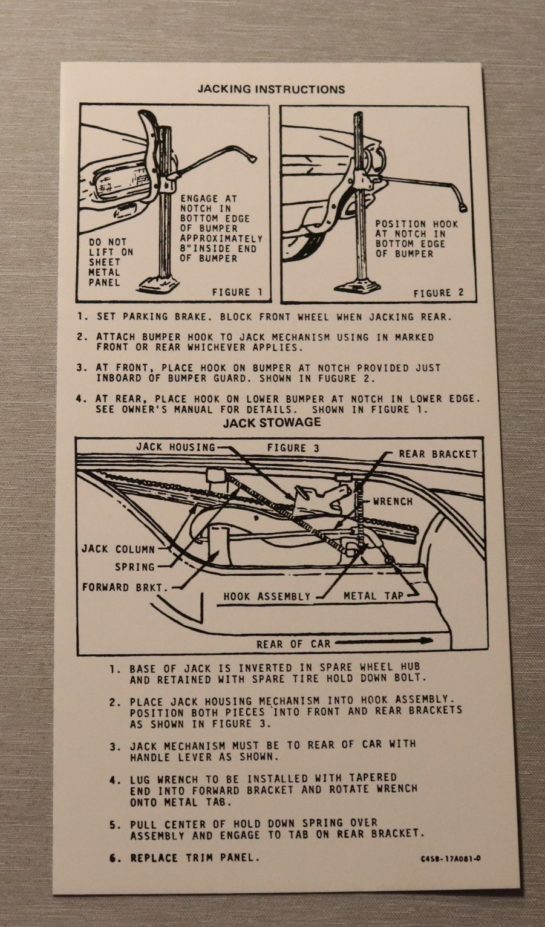 Jack Instruction Dekal Thunderbird 1964