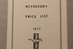 Accessory Price List 1973 Mustang