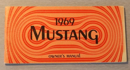 Instruktionsbok, Mustang 1969