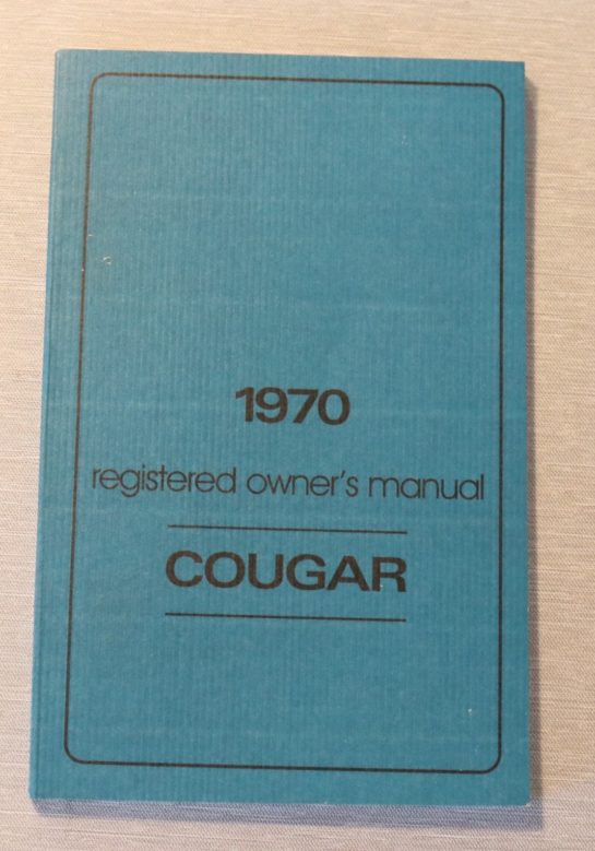 Instruktionsbok, Cougar 1970