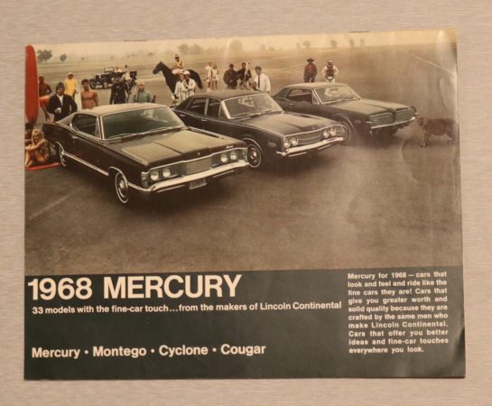 Försäljningsbroschyr Mercury 1968