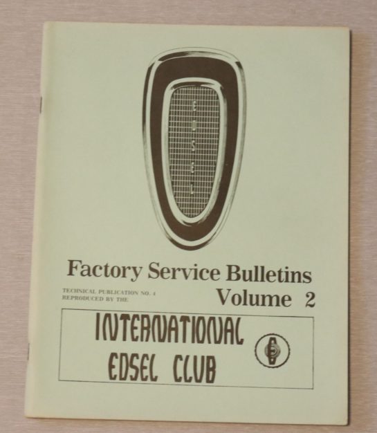Factory Service Bulletins Edsel 1958-60
