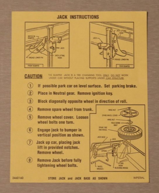 Jack Instruction Dekal Imperial 1964