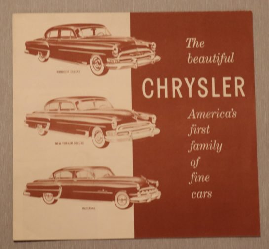 Försäljningsbroschyr Chrysler & Imperial 1954