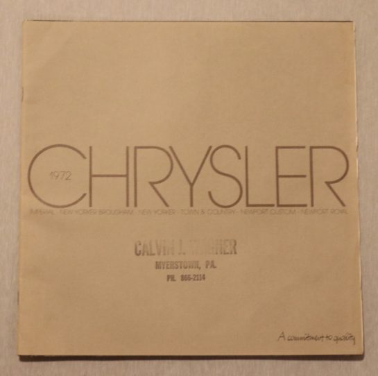 Försäljningsbroschyr Chrysler 1972
