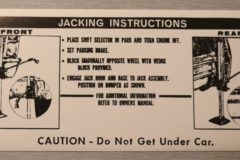 Jack Instruction Cadillac 1967