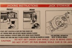 Jack Instruction Dekal Eldorado 1972