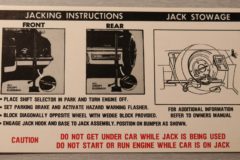 Jack Instruction Cadillac 1972