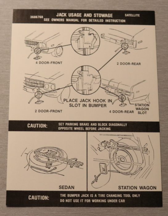 Jack Instruction Satellite 1973