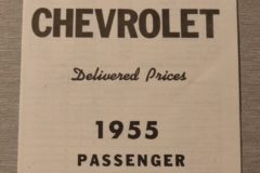 New Car Price List Chevrolet 1955