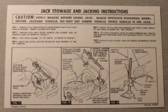 Jack Instruction (Reg & Conv) Chevrolet 1958