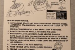Jack Instruction Camaro Coupe 1968