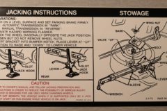 Jack Instruction Chevrolet 1973