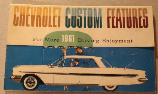 Försäljningsbroschyr Optionskatalog Chevrolet 1961