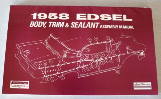 Edsel 1958 Body, Trim & Sealant Manual