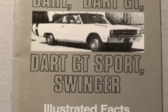 Facts & Features Manual Dodge, Dart, GT Sport Swinger 1969