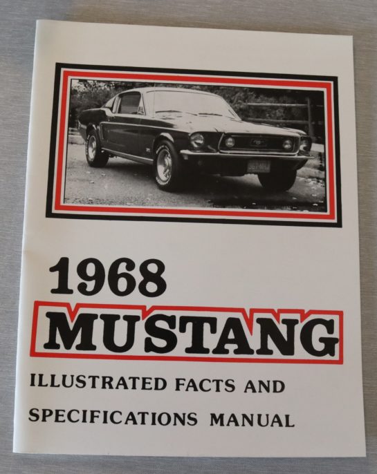 Facts and Specifications Manual Mustang 1968