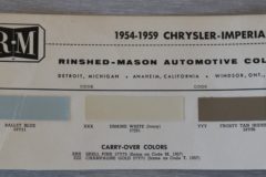 Färgkarta Chrysler, Imperial 1958