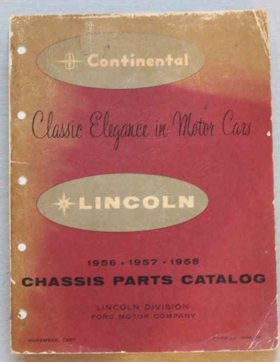 Lincoln 1956-1958 Chassis Parts Katalog