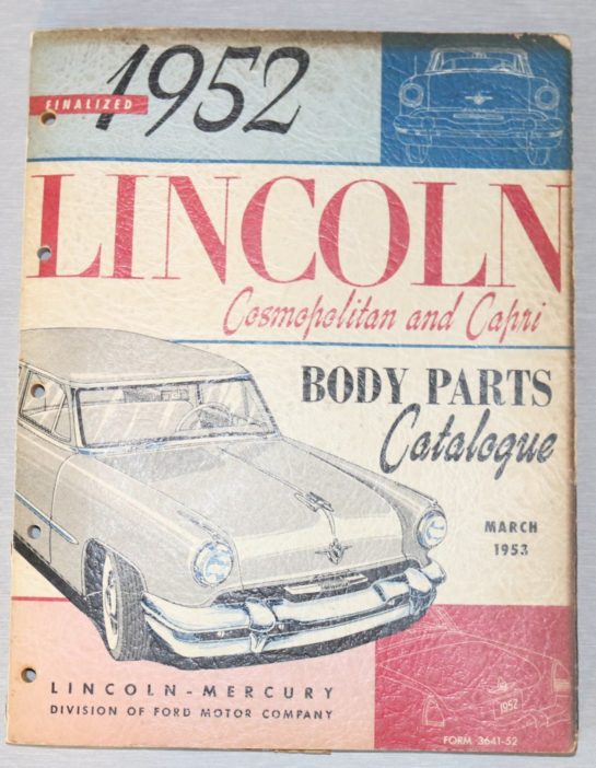 Lincoln & Mercury 1952 Body Parts Katalog