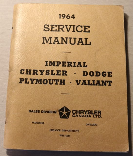 Imperial, Chrysler, Dodge, Plymouth, Valiant 1964 Service Manual