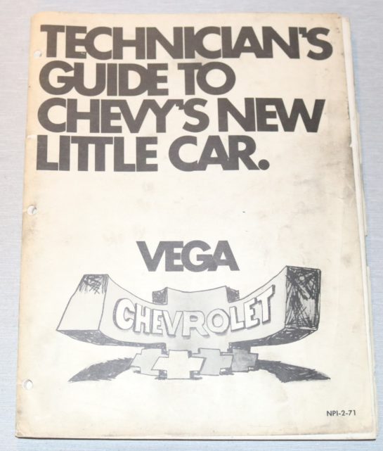 Chevrolet Vega 1971 Technicians Guide